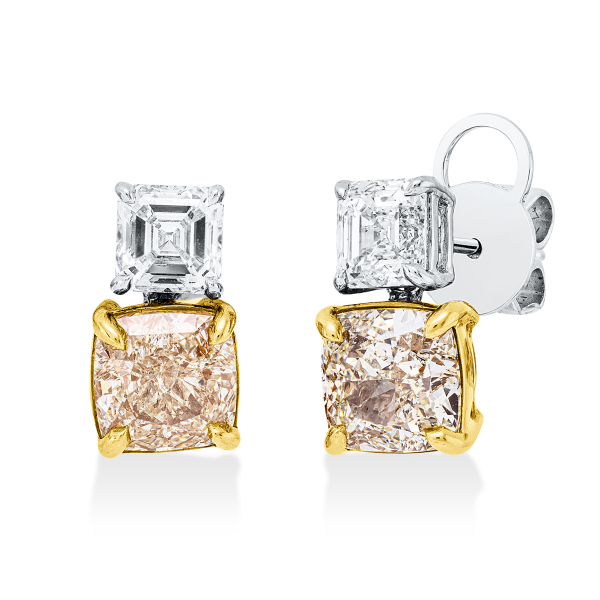 fancy colored diamond studs - 2U359