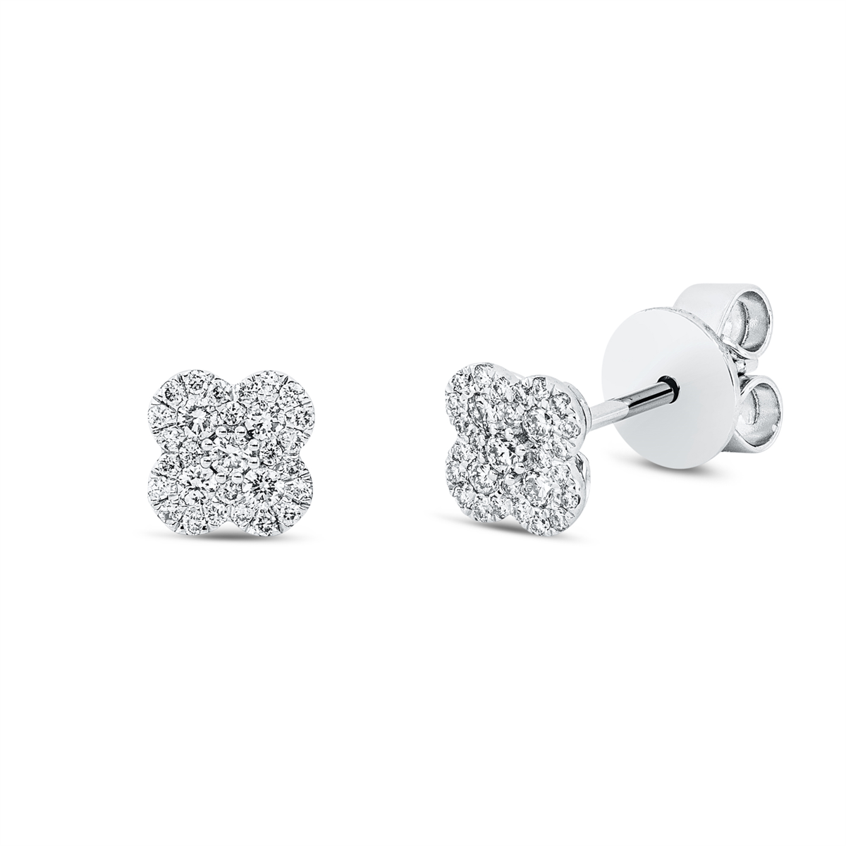 diamond full cut  modern woman studs in white gold