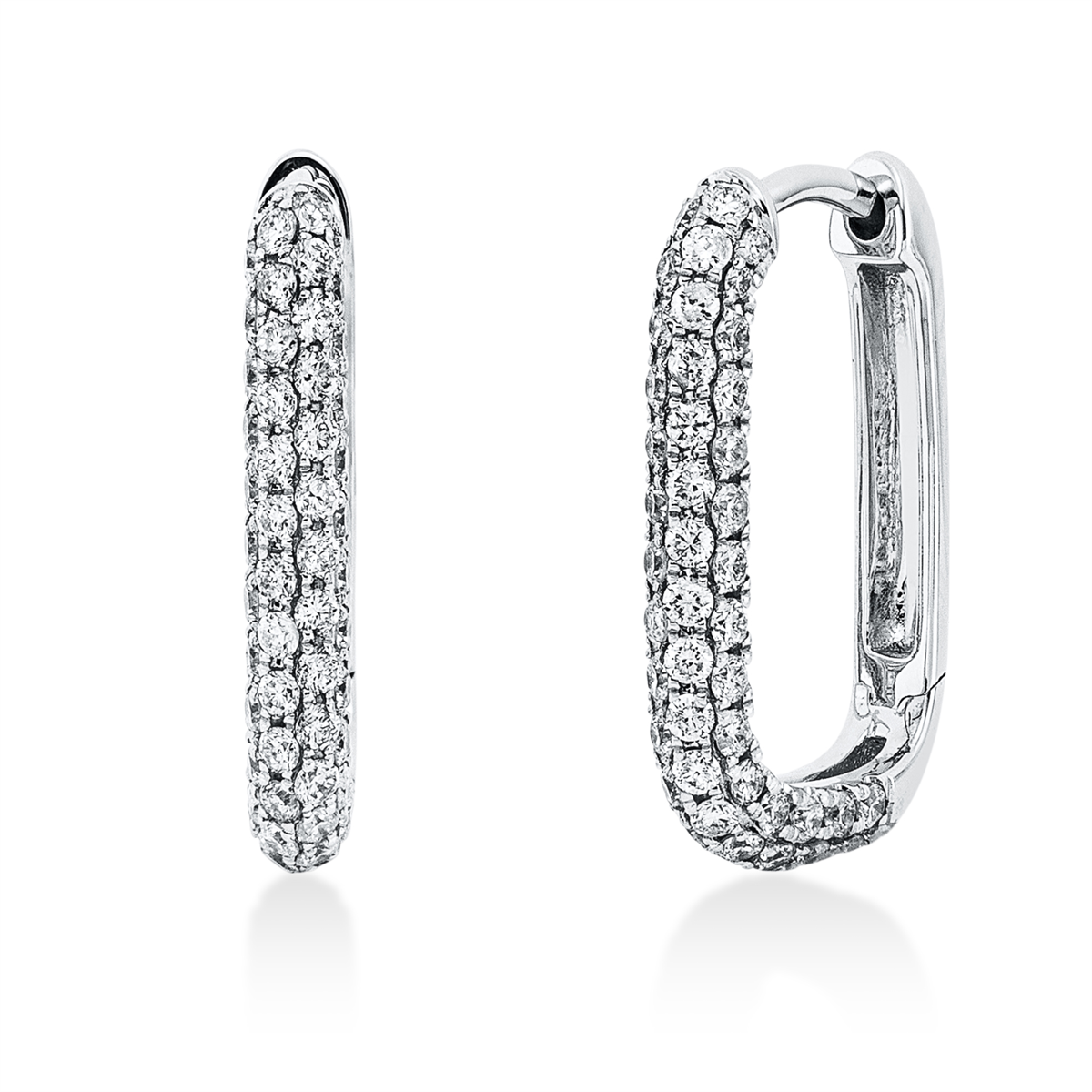 diamond full cut  pavé hoops & huggies in white gold