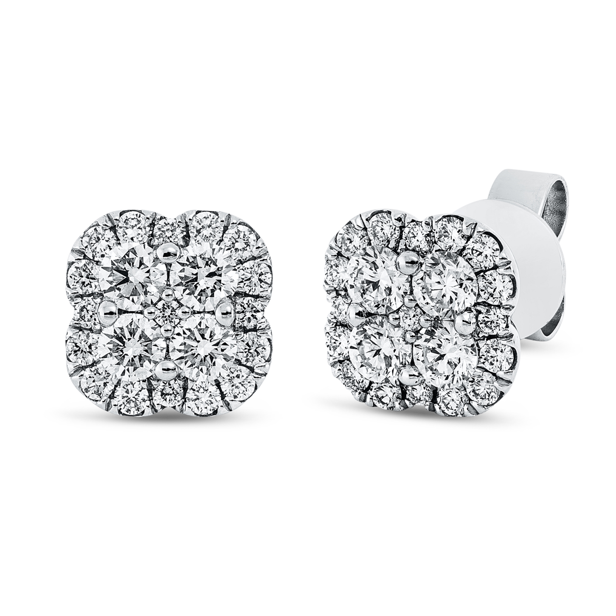 diamond full cut  illusion classic studs in white gold