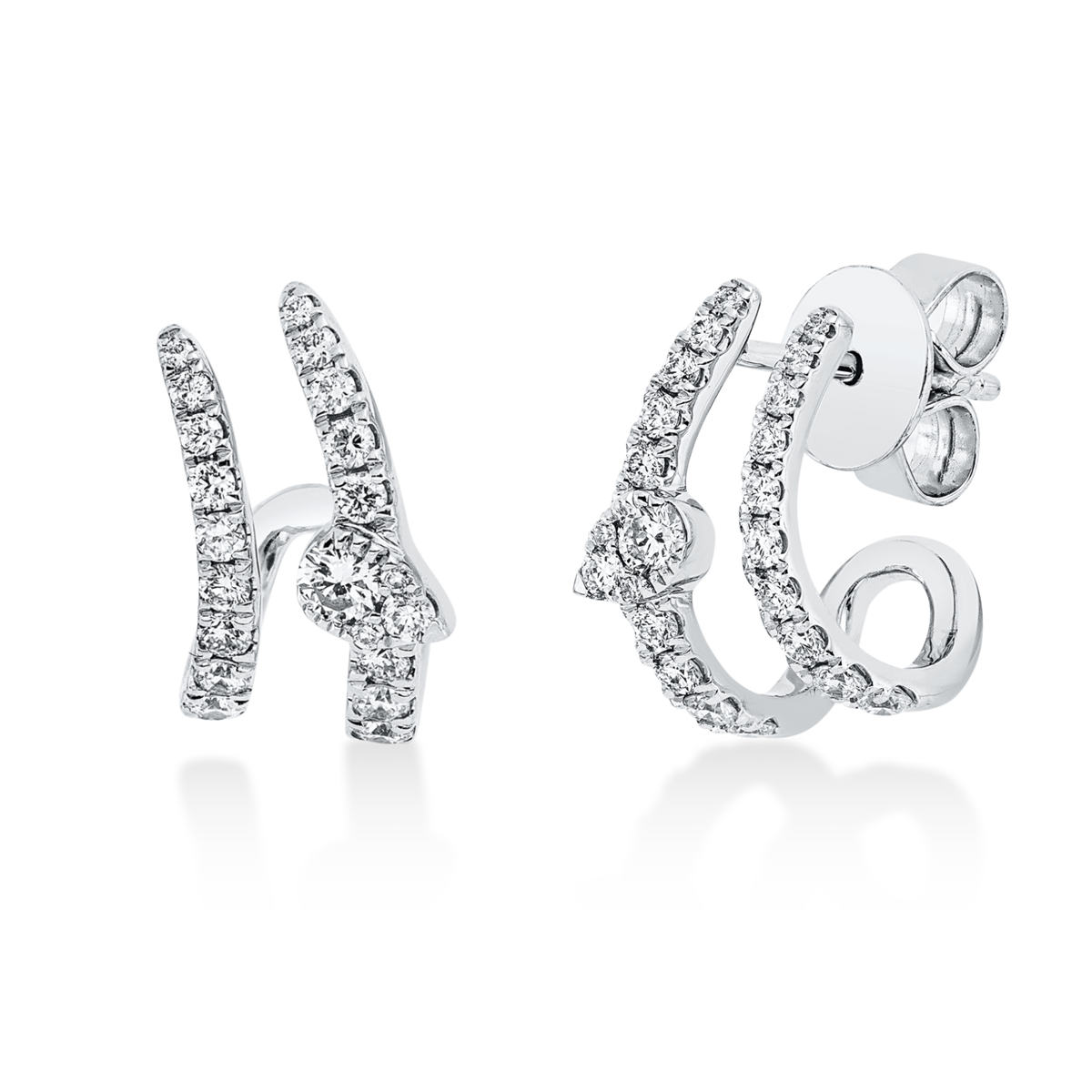 diamond full cut  modern woman studs in white gold