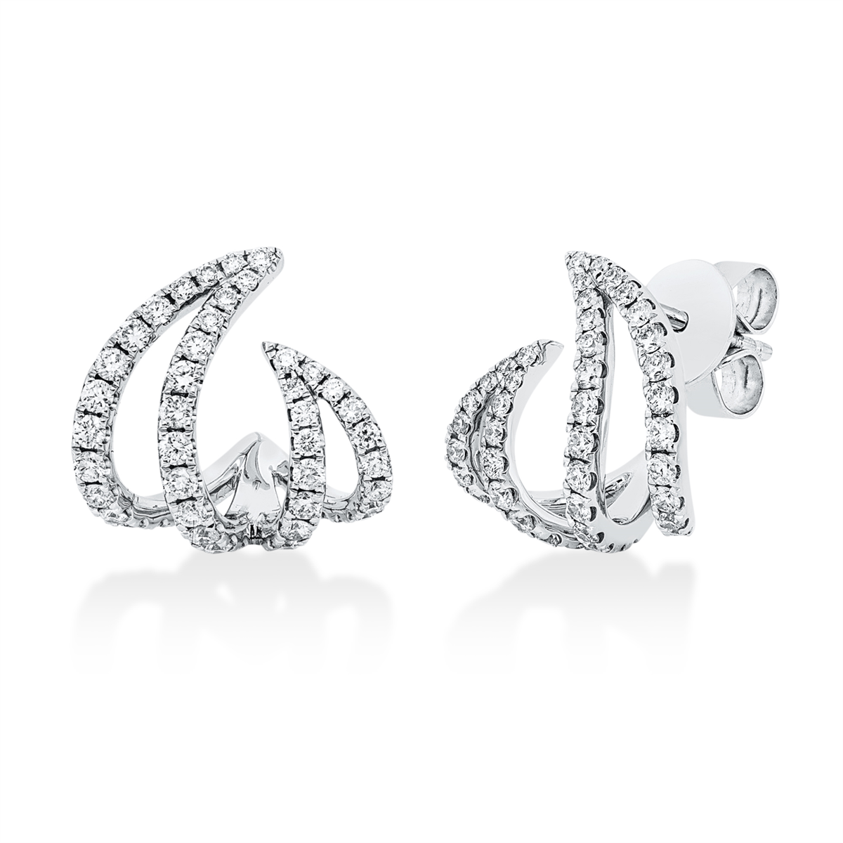 diamond full cut  modern woman studs in white gold