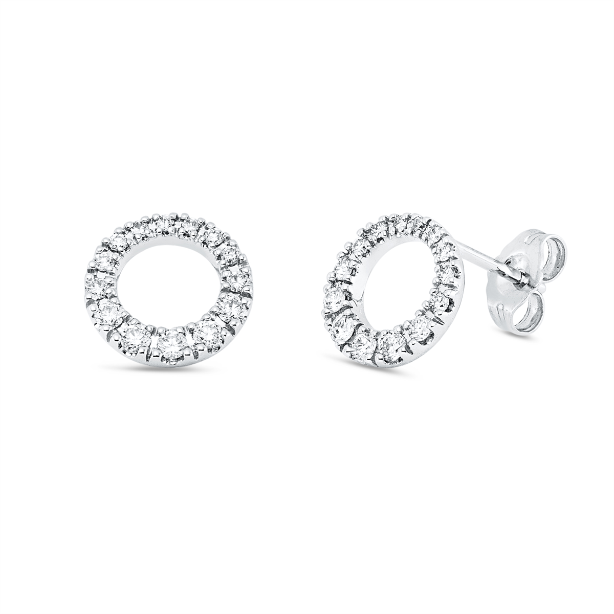 diamond full cut  modern woman studs in white gold