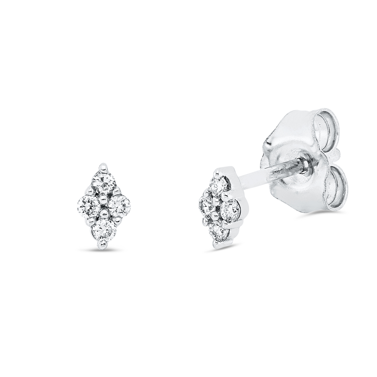 diamond full cut  modern woman studs in white gold