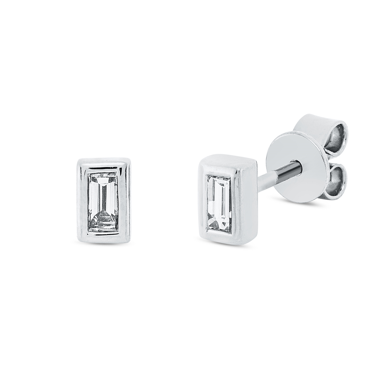 baguette  baguette studs in white gold