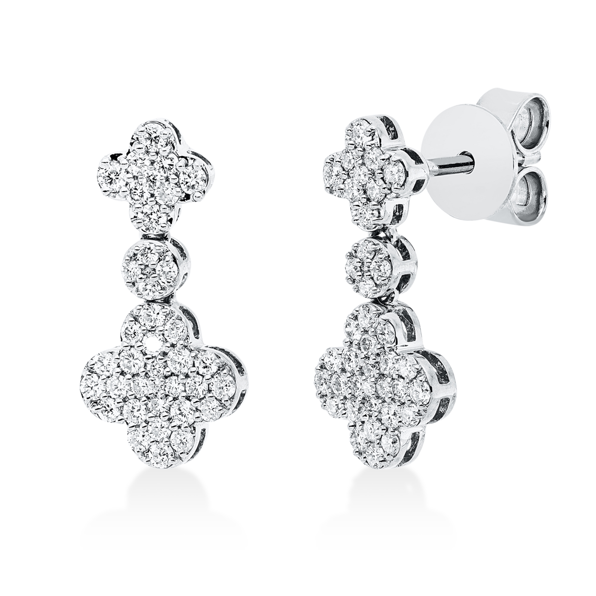diamond full cut  modern woman studs in white gold