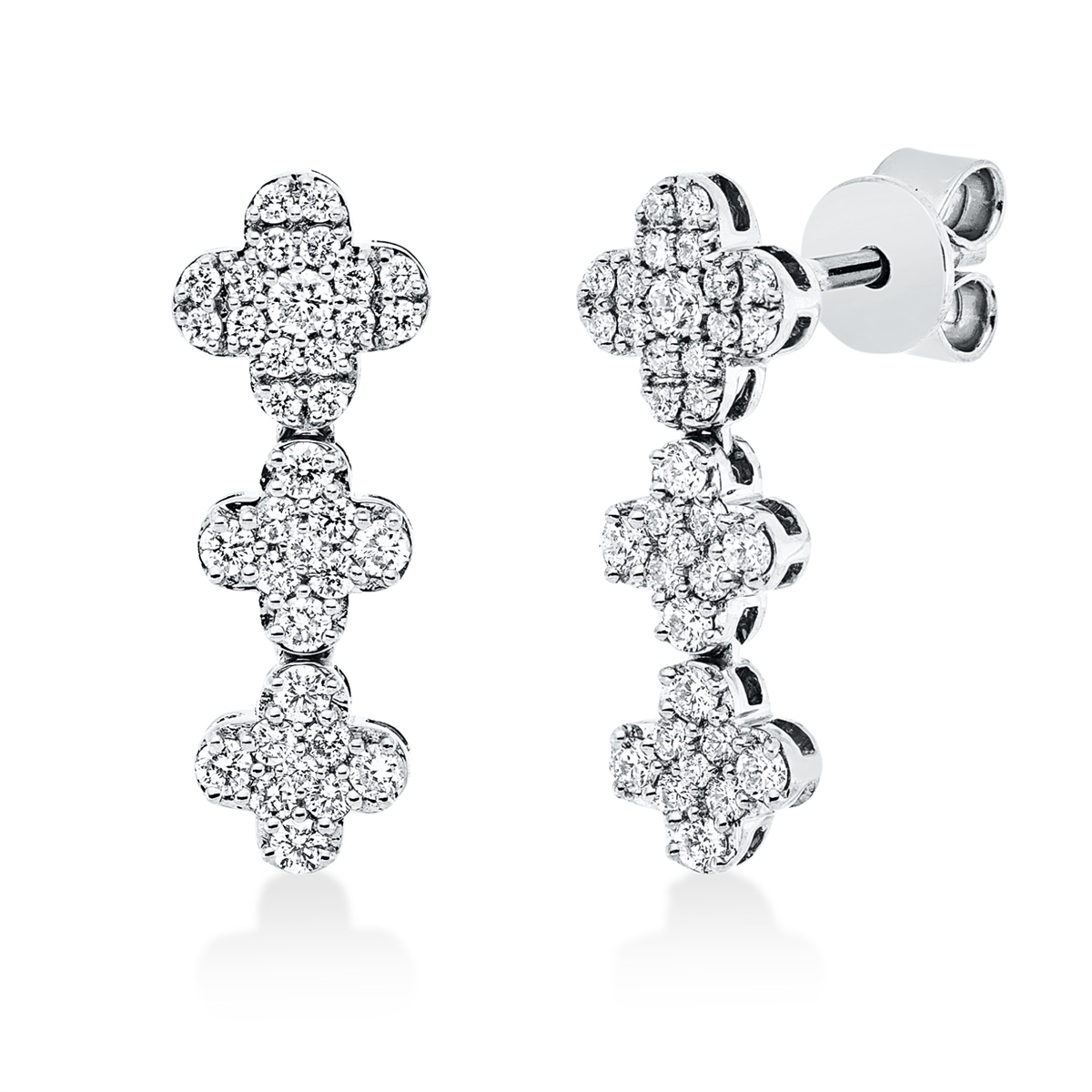diamond full cut  modern woman studs in white gold