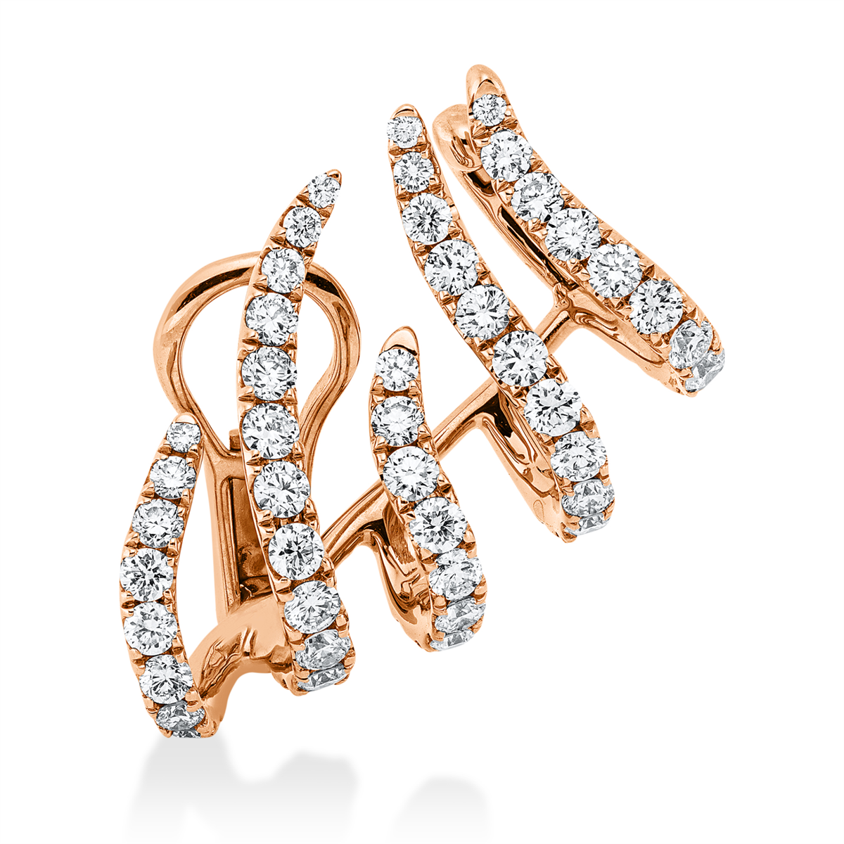diamond full cut  exclusive earrings in red gold