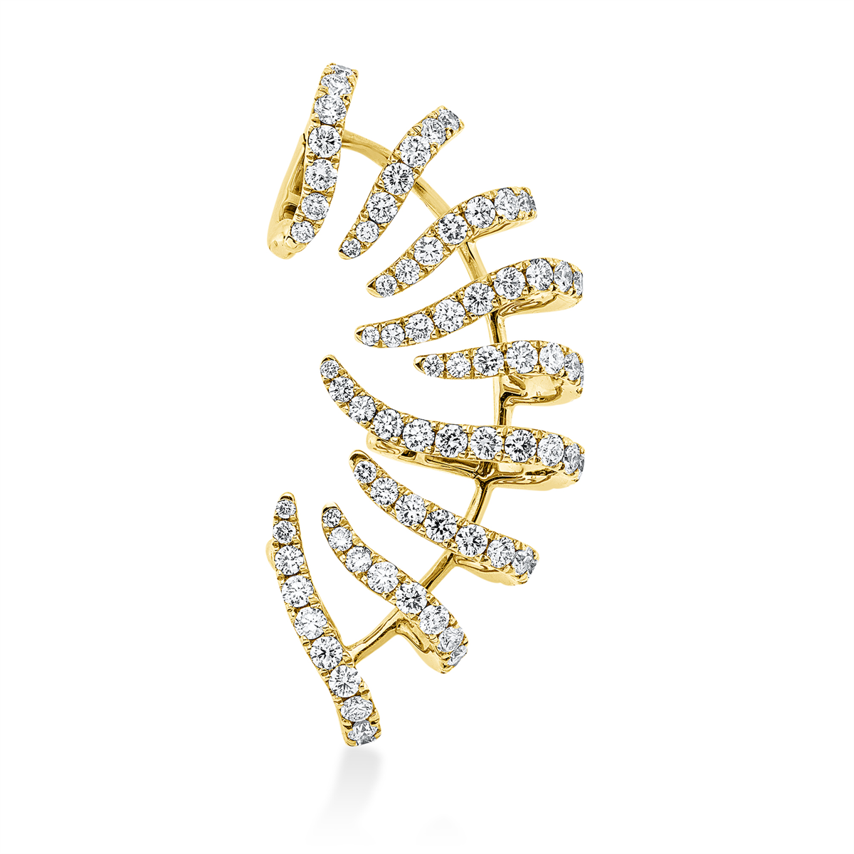 diamond full cut  exclusive hoops & huggies in yellow gold