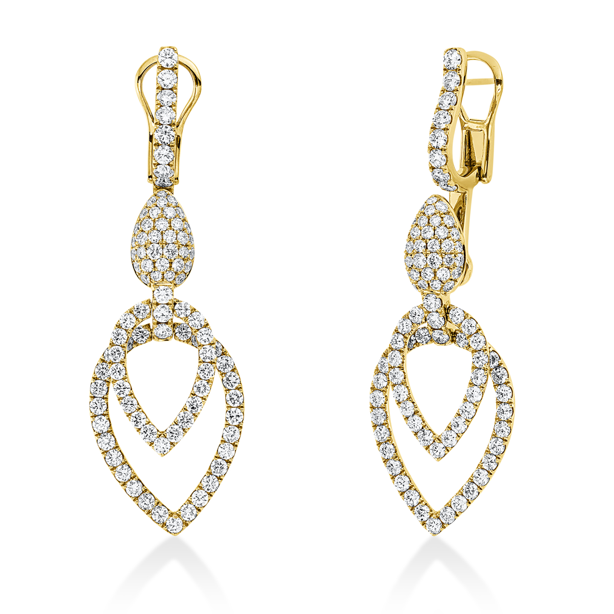 diamond full cut  exclusive earrings in yellow gold
