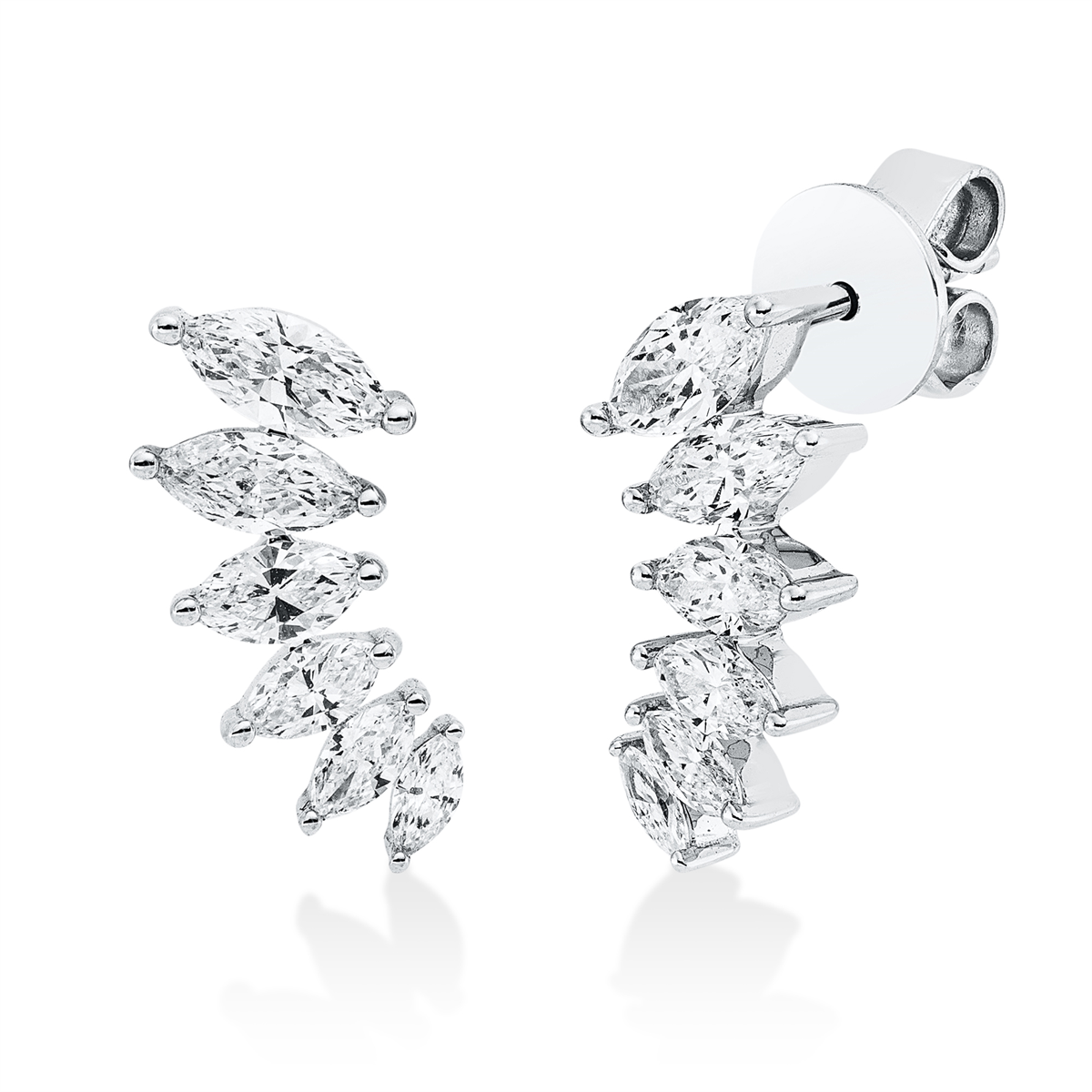 marquise  exclusive studs in white gold