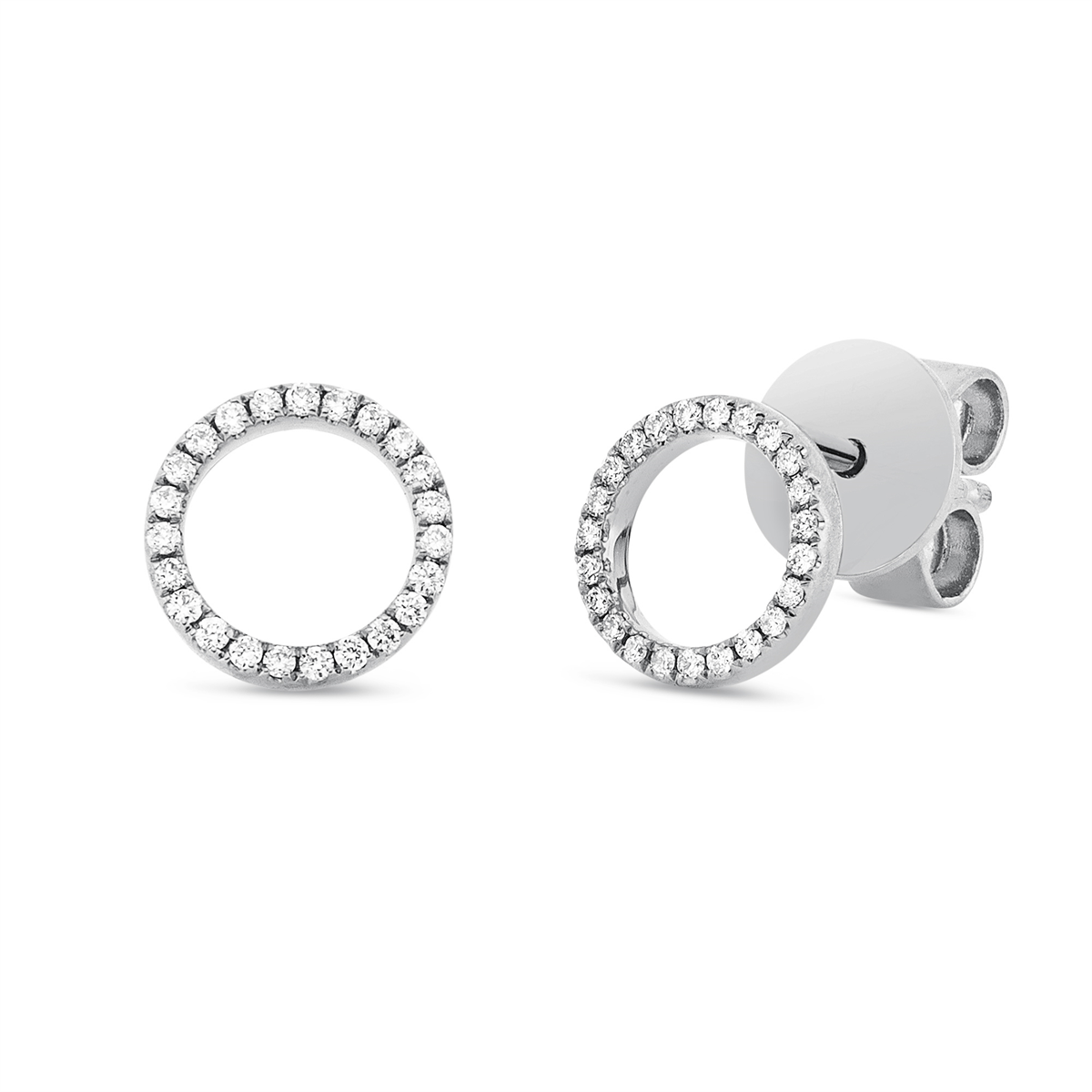 diamond full cut  modern woman studs in white gold