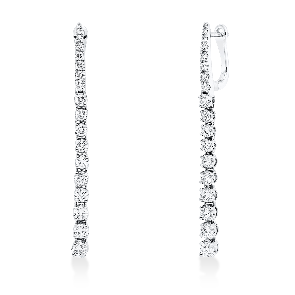 diamond full cut  modern woman earrings in white gold