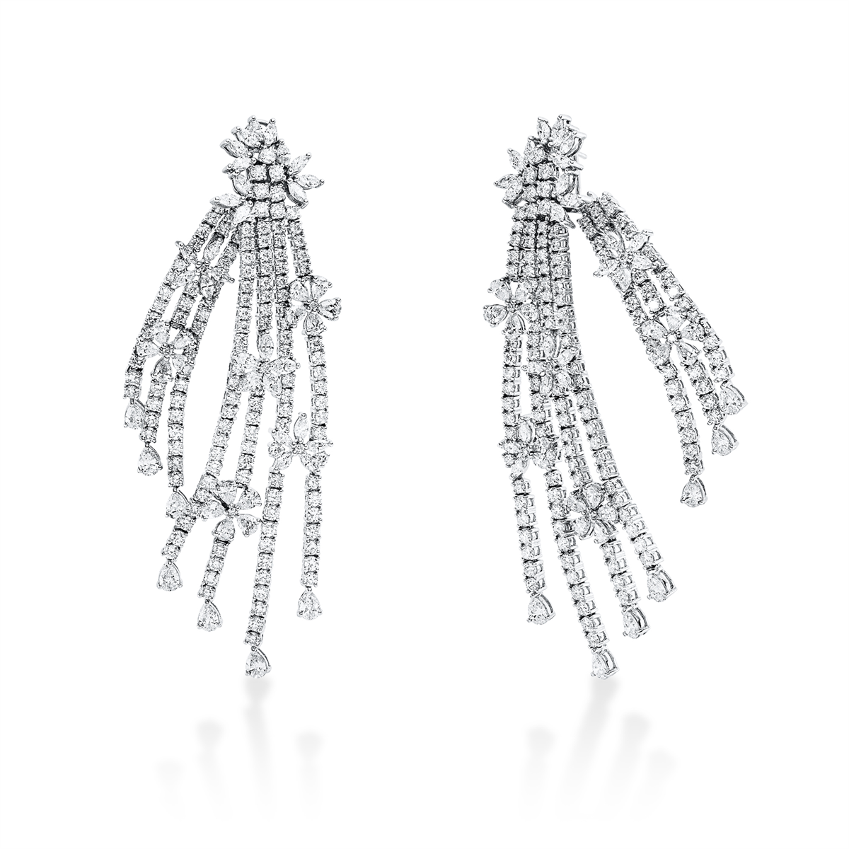 diamond full cut  exclusive earrings in white gold