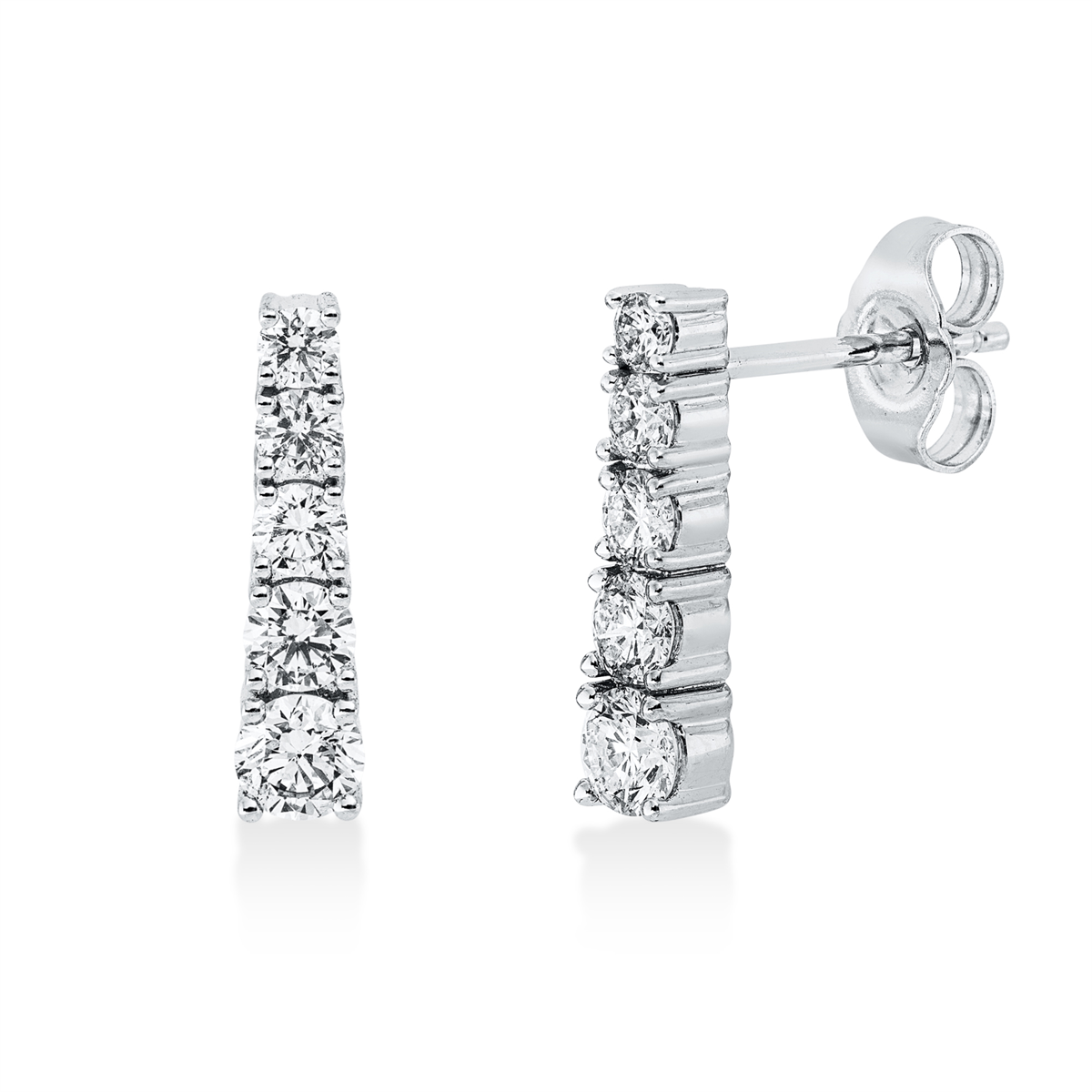 diamond full cut  modern woman earrings in white gold