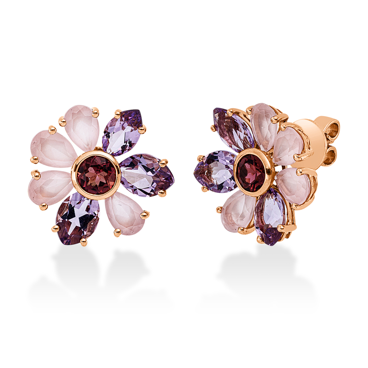 gekleurde stenen mode studs - 2V438