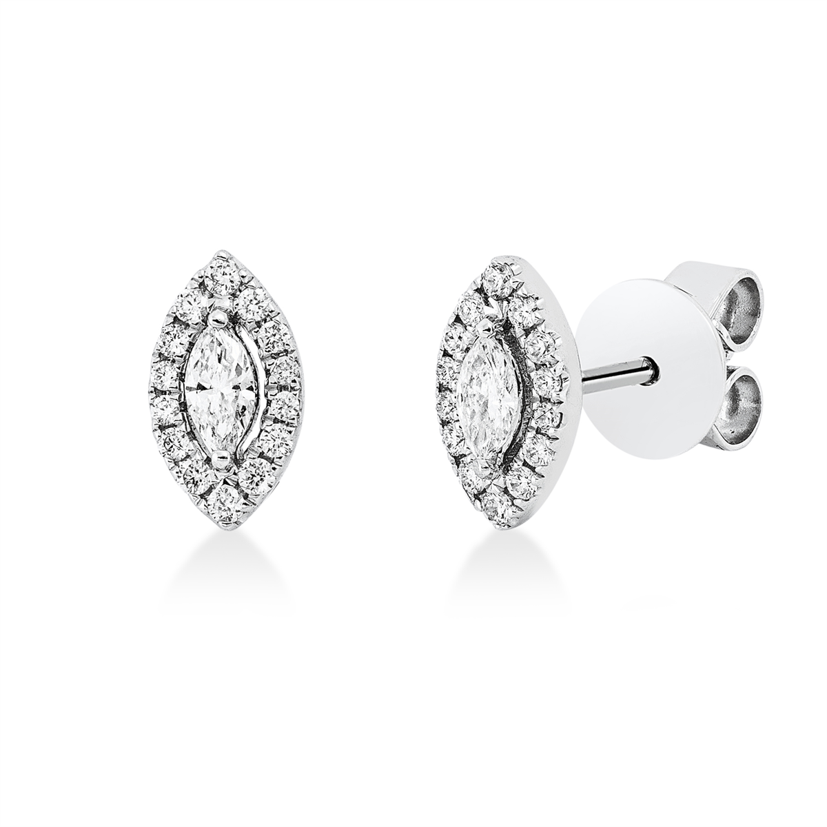 diamond full cut  modern woman studs in white gold