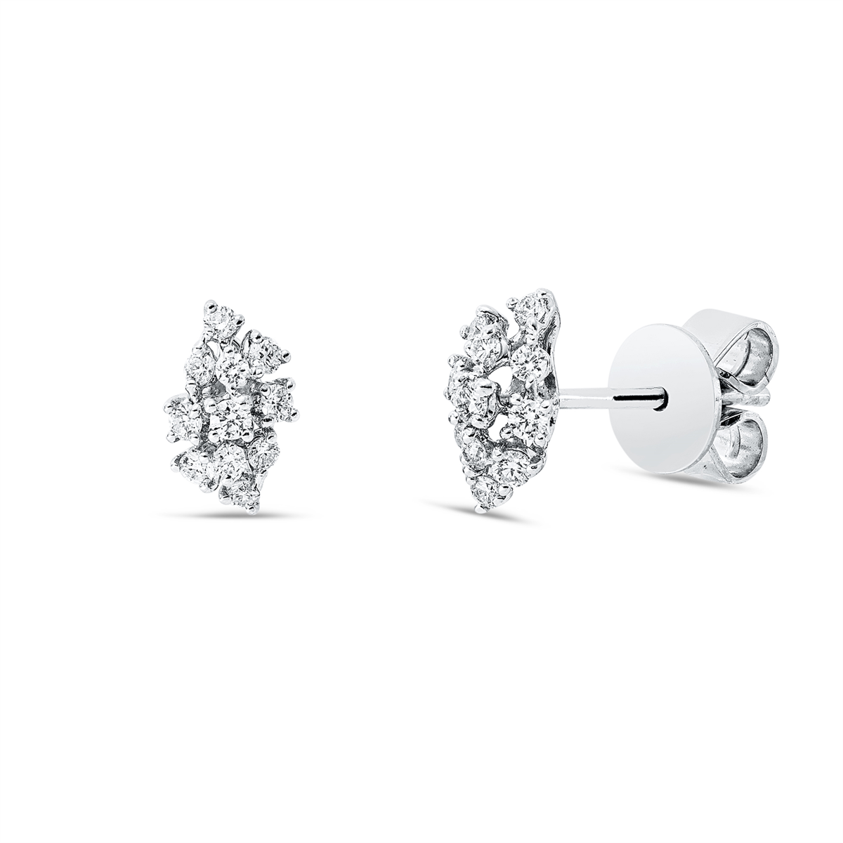 diamond full cut  modern woman studs in white gold