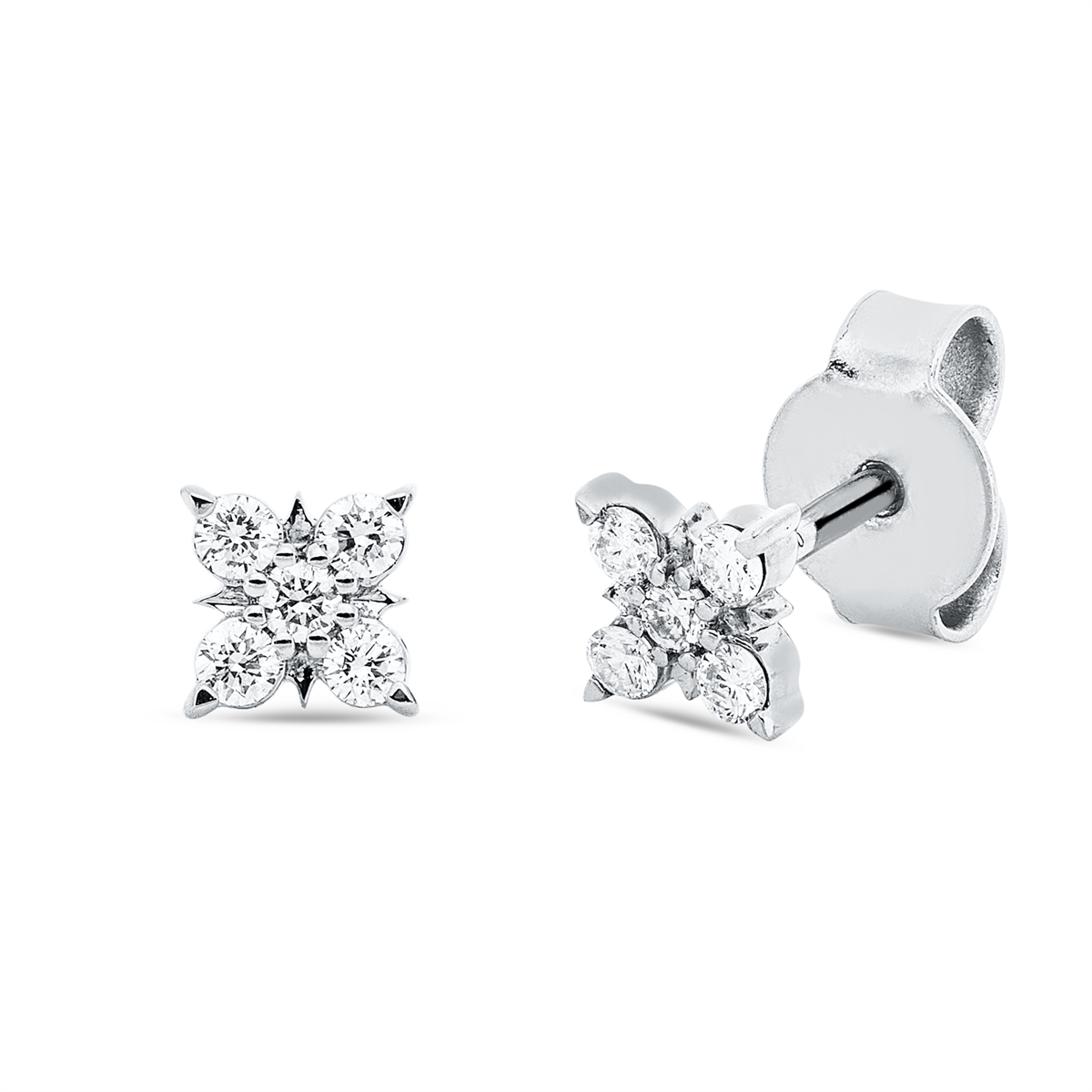 diamond full cut  modern woman studs in white gold