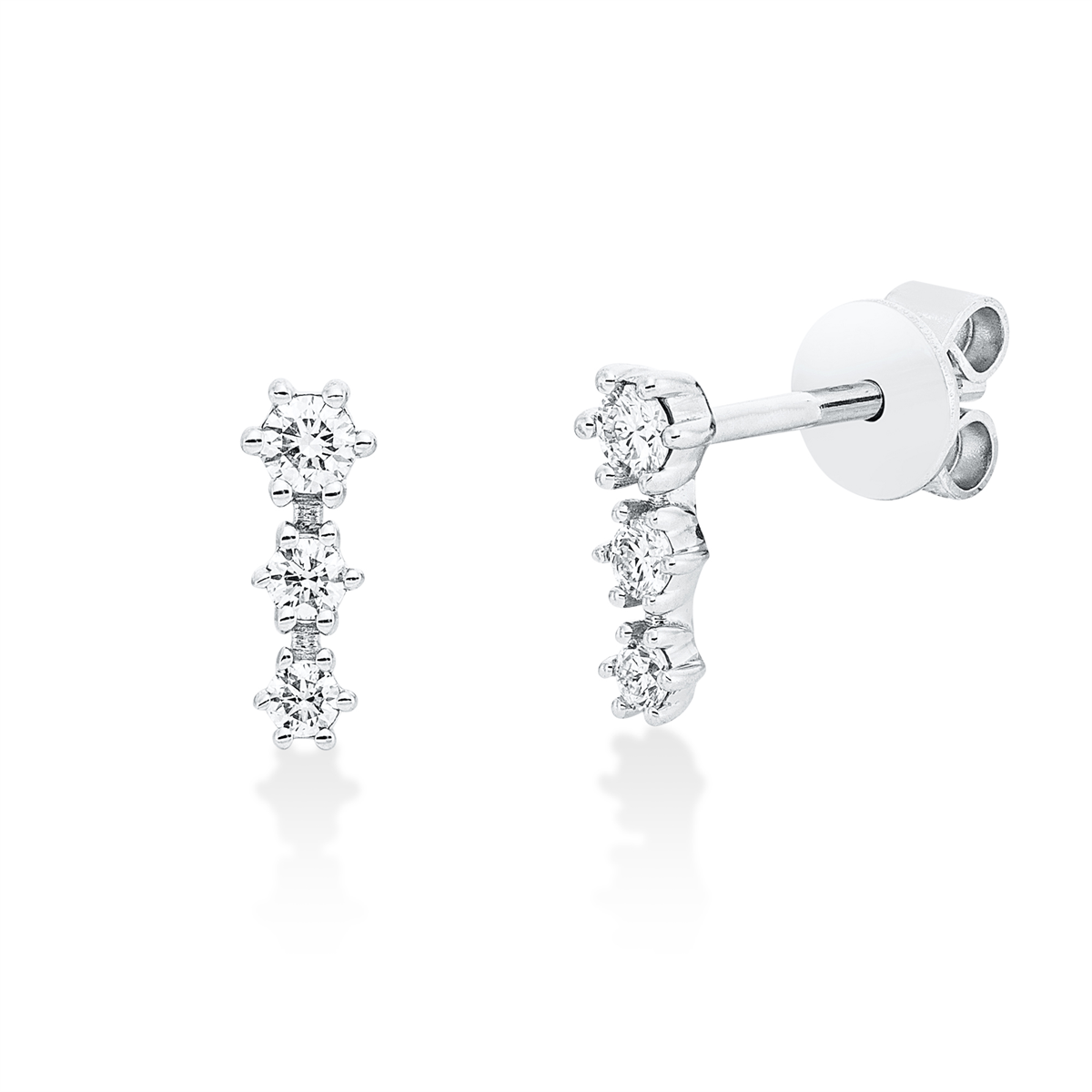 diamond full cut  modern woman earrings in white gold