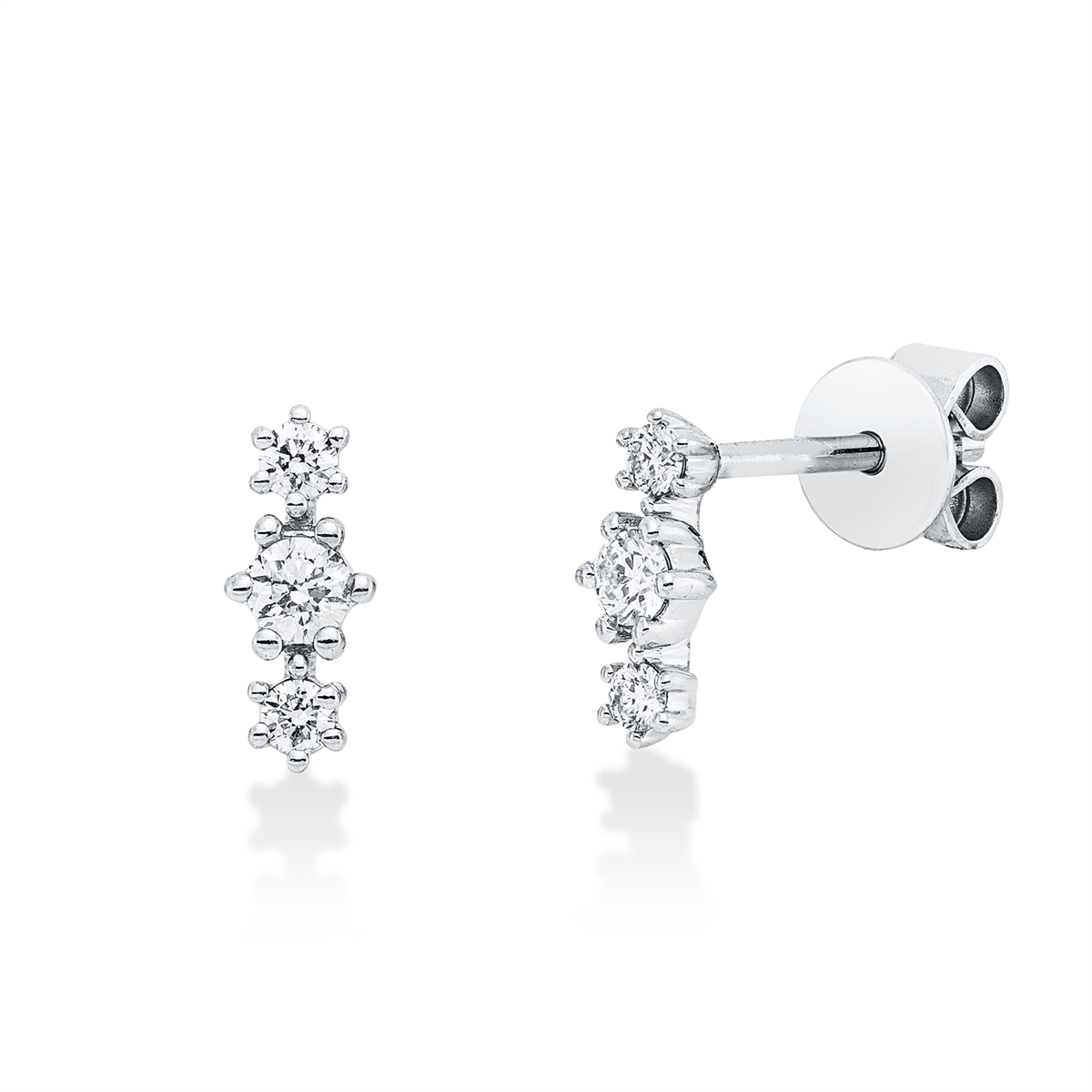 diamond full cut  modern woman earrings in white gold