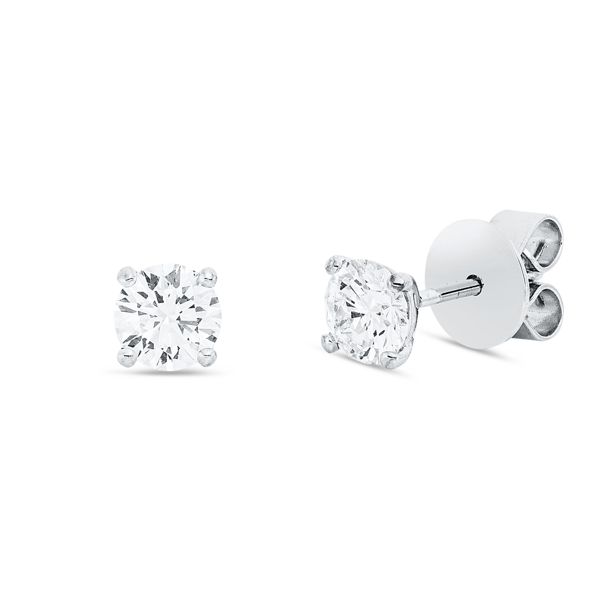 diamond full cut  solitaire studs in white gold