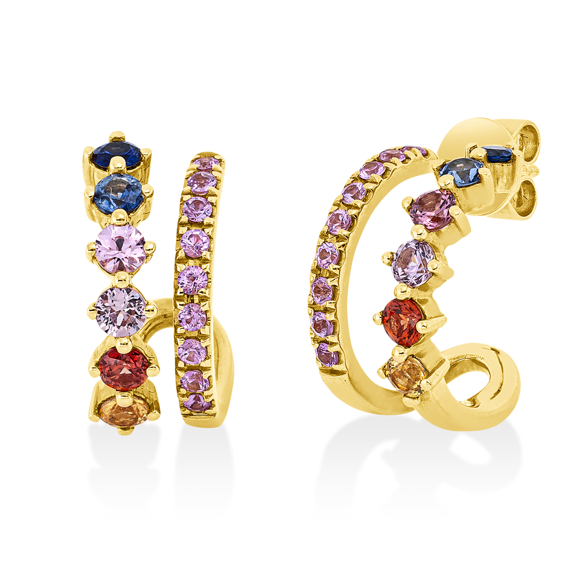 gekleurde stenen klassieke studs - 2V921