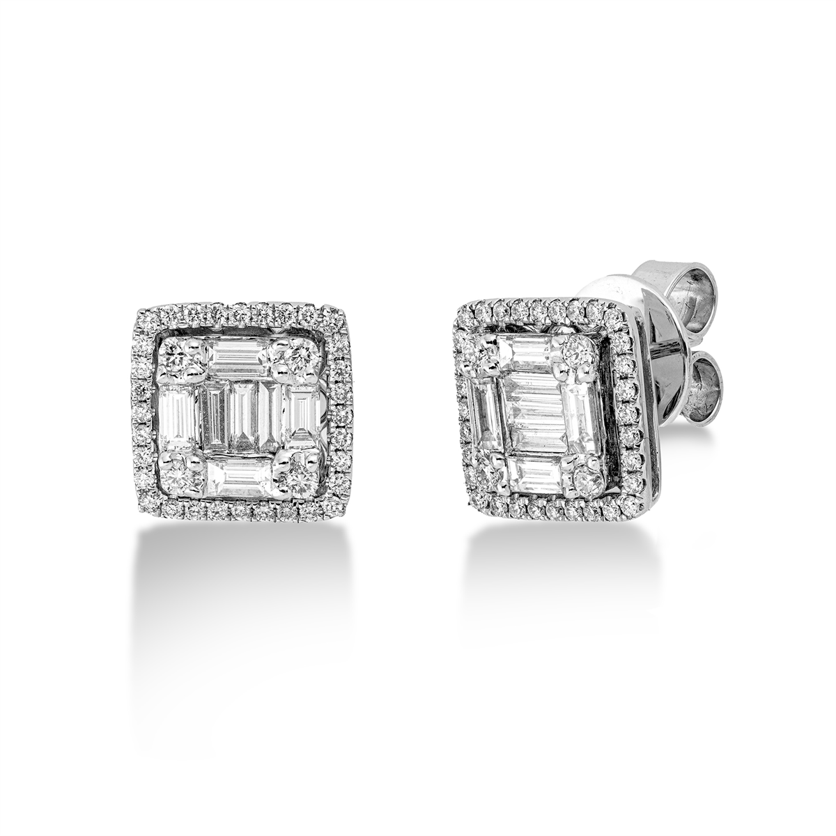 baguette illusion studs - 2V980