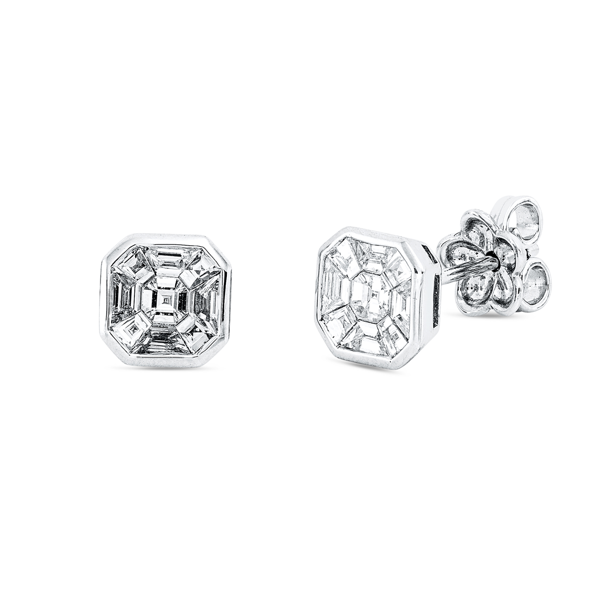 baguette illusion studs - 2W031