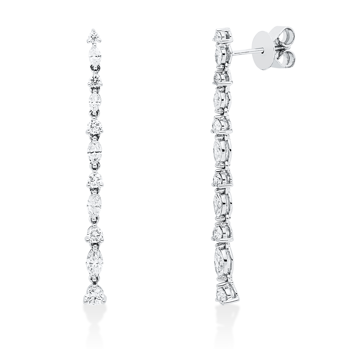 diamond full cut  exclusive earrings in white gold
