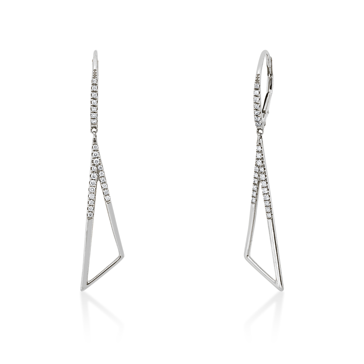 diamond full cut  modern woman earrings in white gold