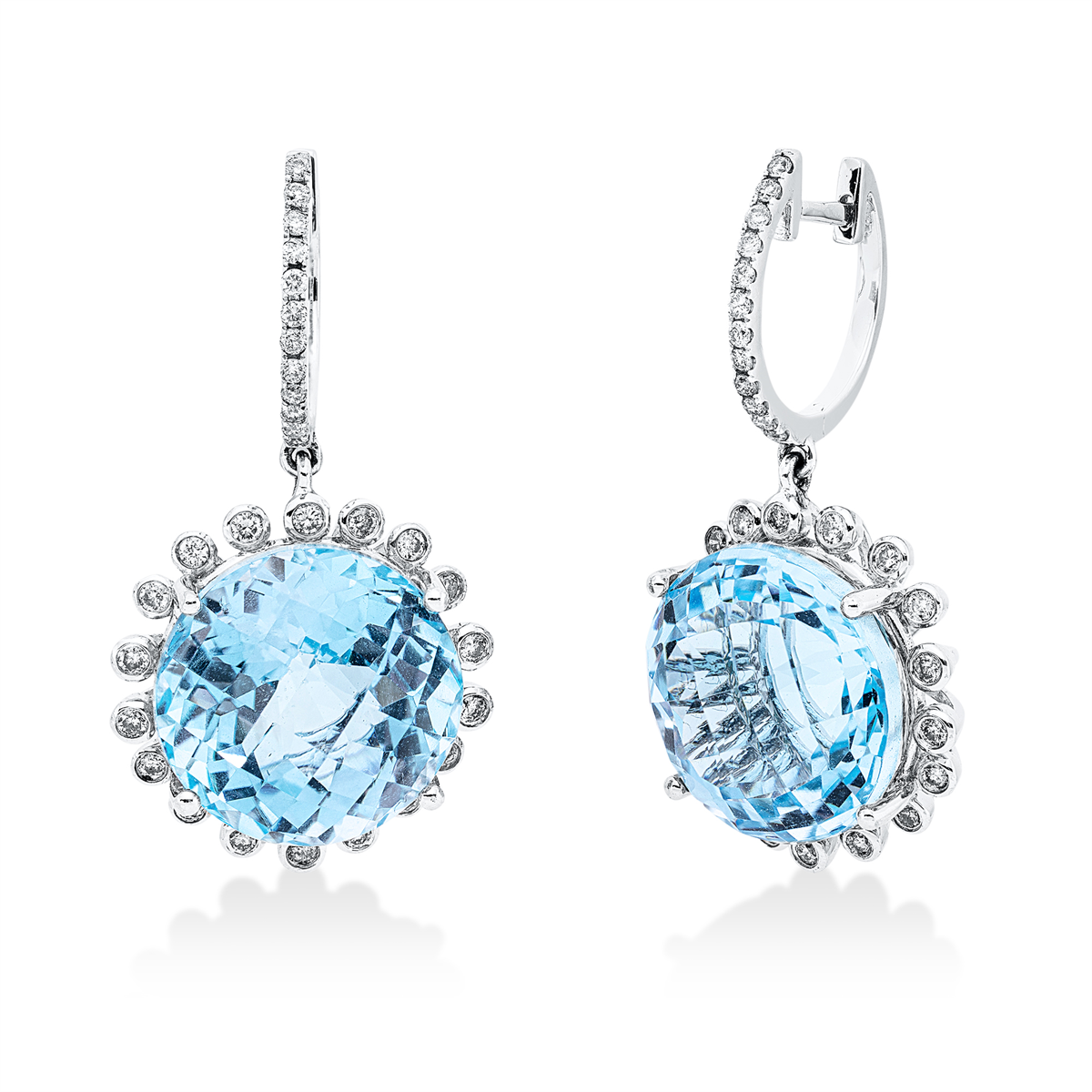 colored stone fashion earrings - 2W108