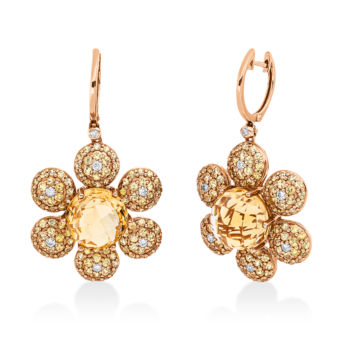 colored stone fashion earrings - 2W111