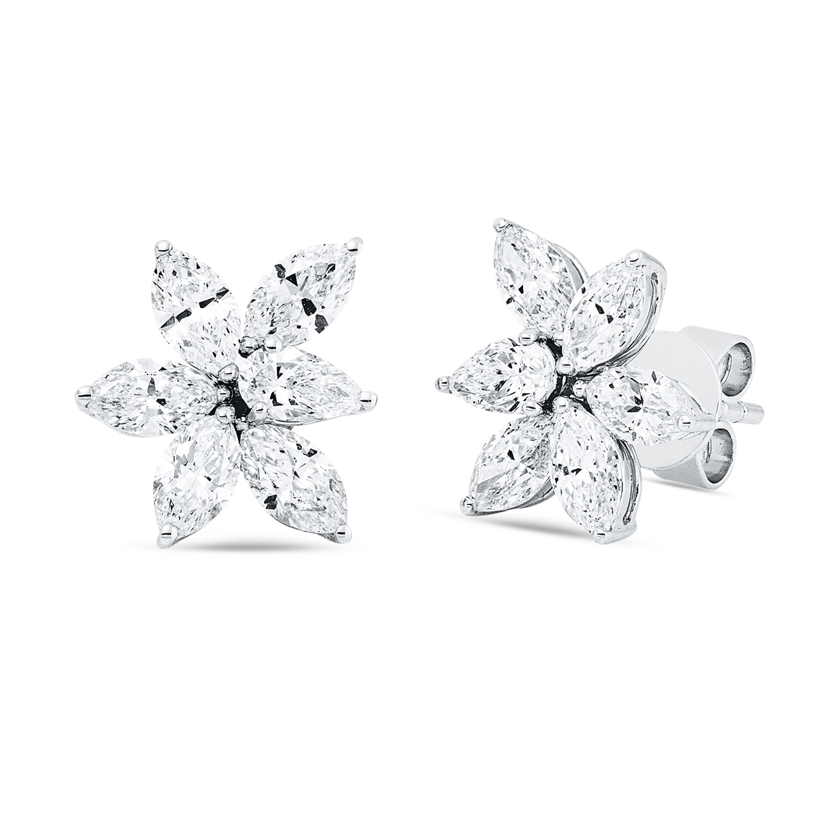 marquise  exclusive studs in white gold