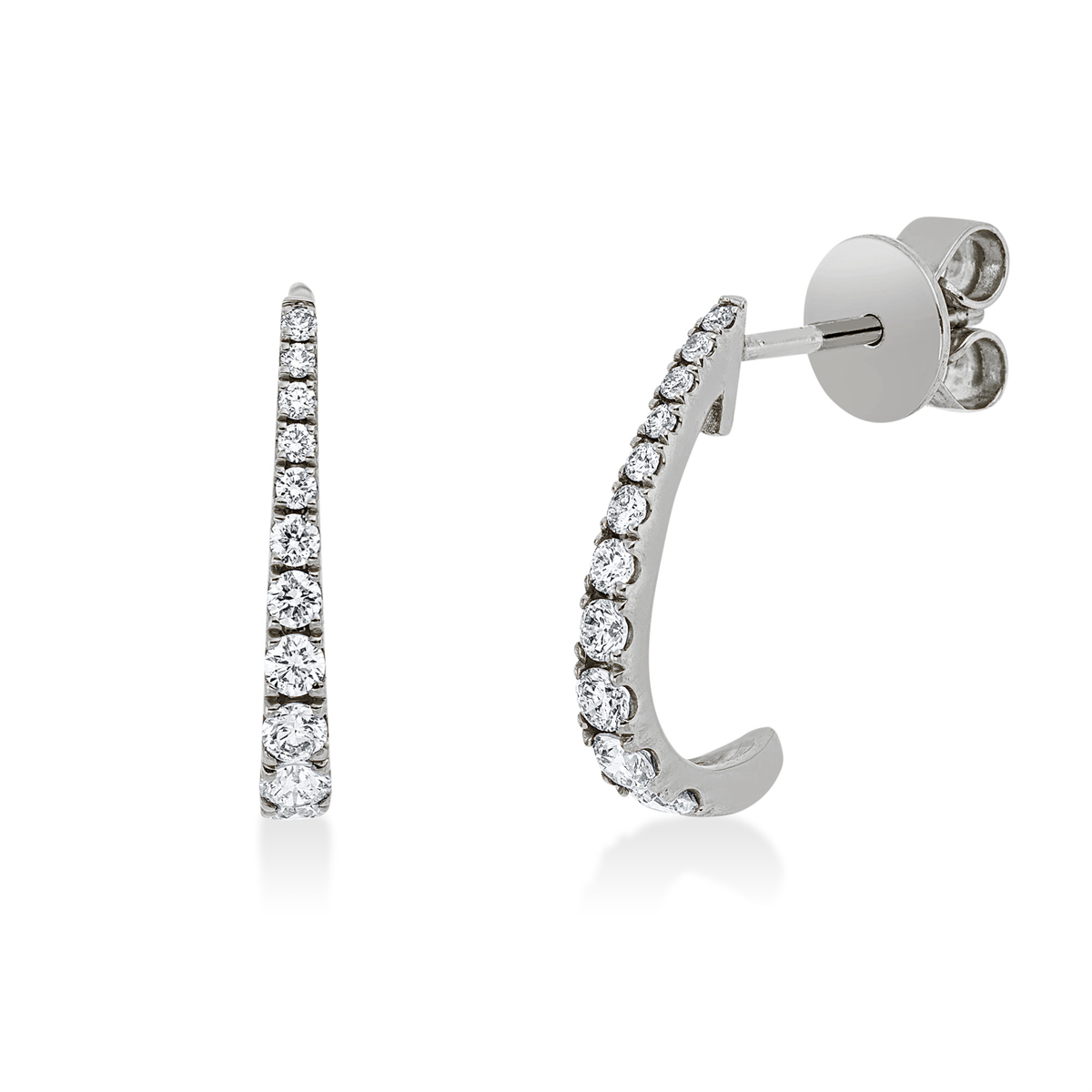 diamond full cut  modern woman studs in white gold