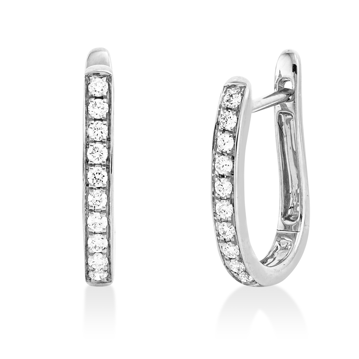 diamond full cut  modern woman hoops & huggies in white gold