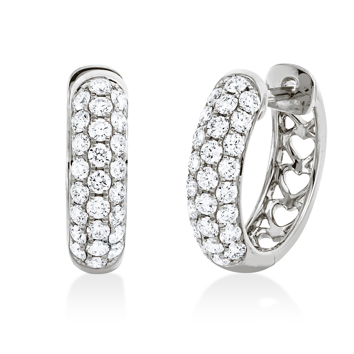 diamond full cut  pavé hoops & huggies in white gold