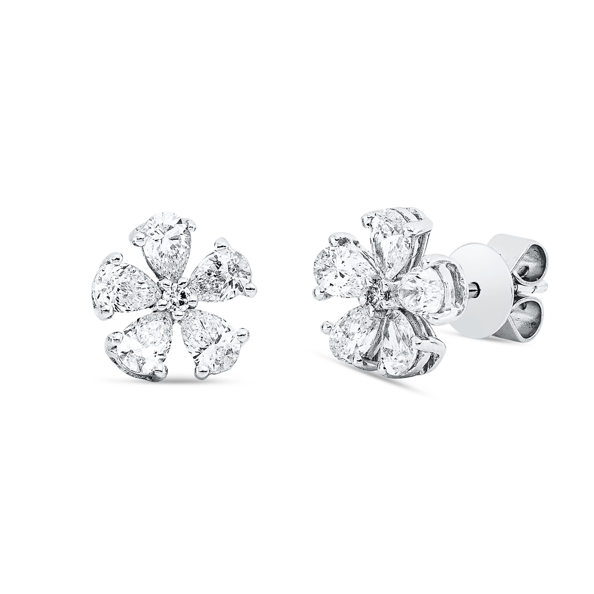 diamond full cut  illusion classic studs in white gold