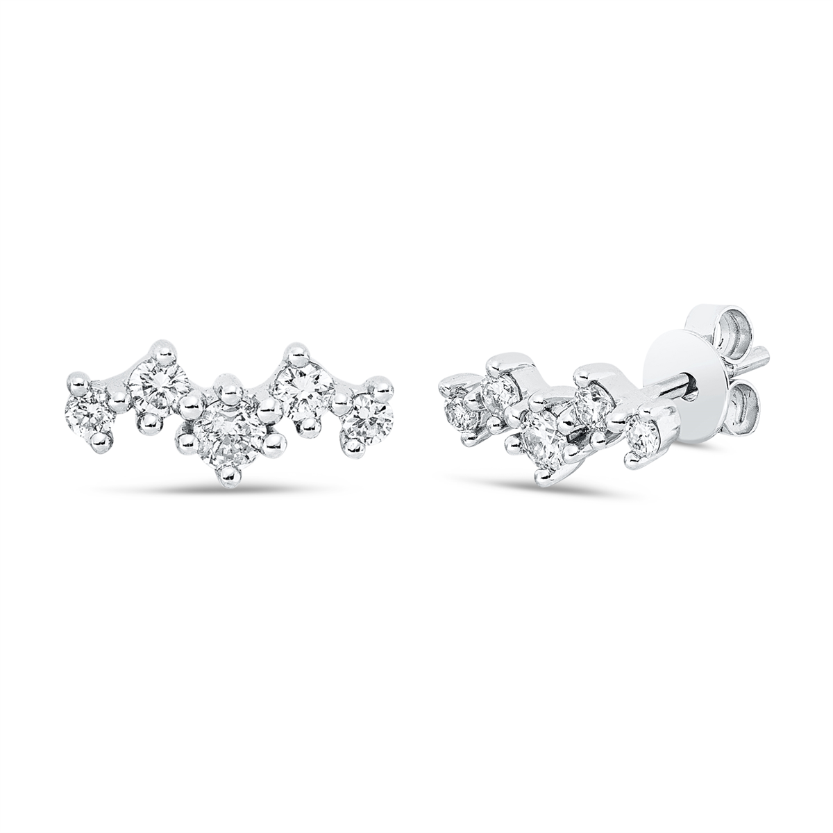 diamond full cut  modern woman studs in white gold