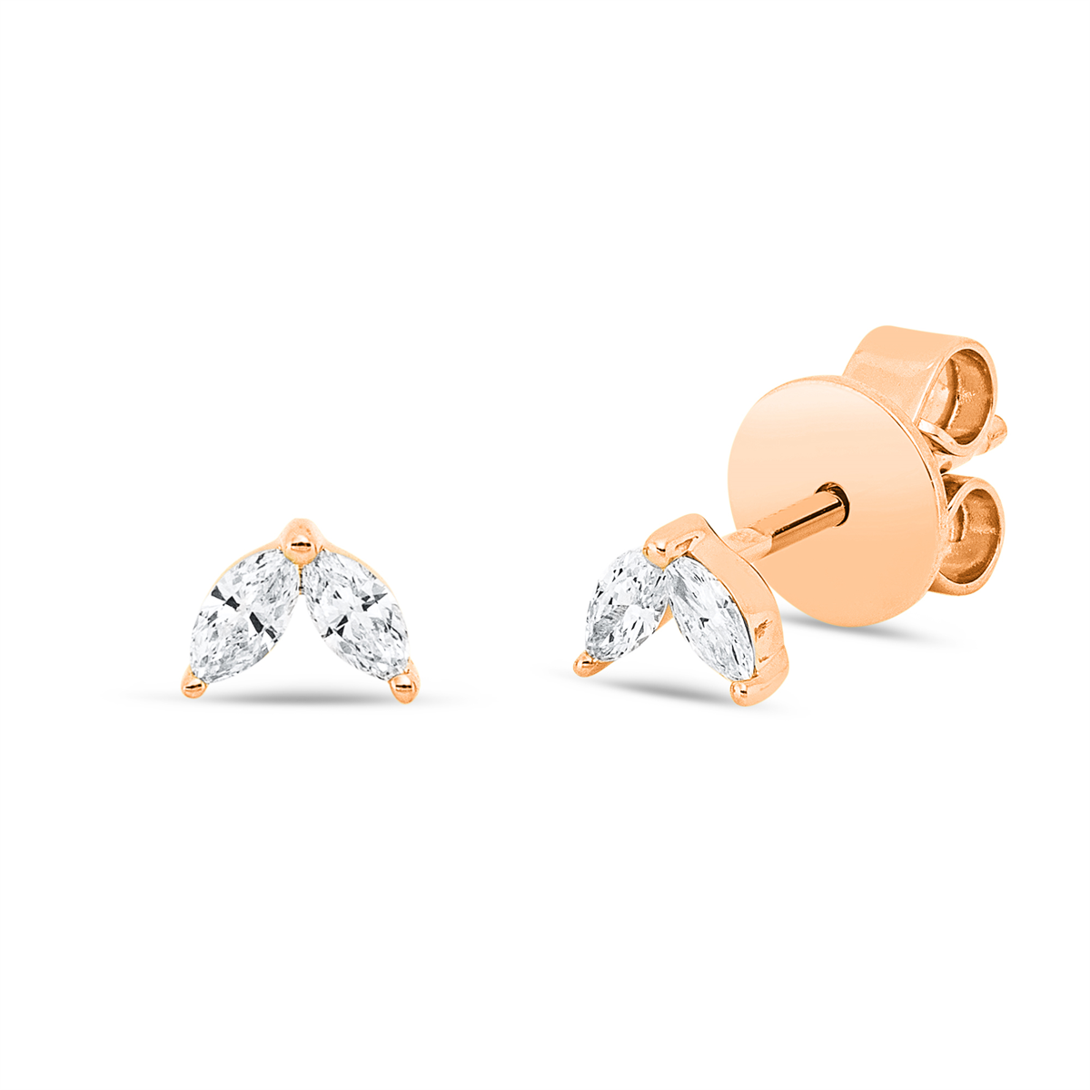 marquise  modern woman earrings in red gold