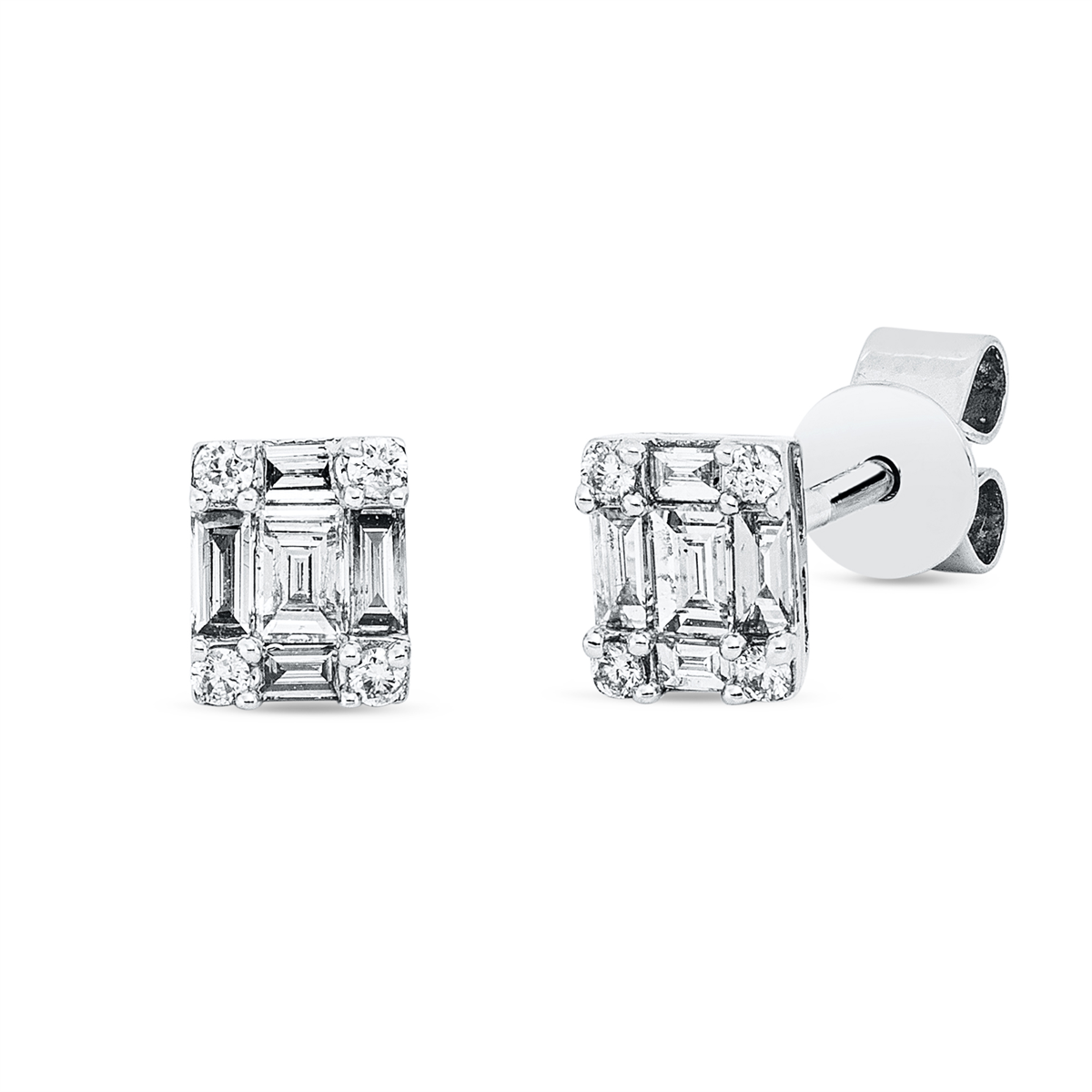 baguette illusion studs - 2W373