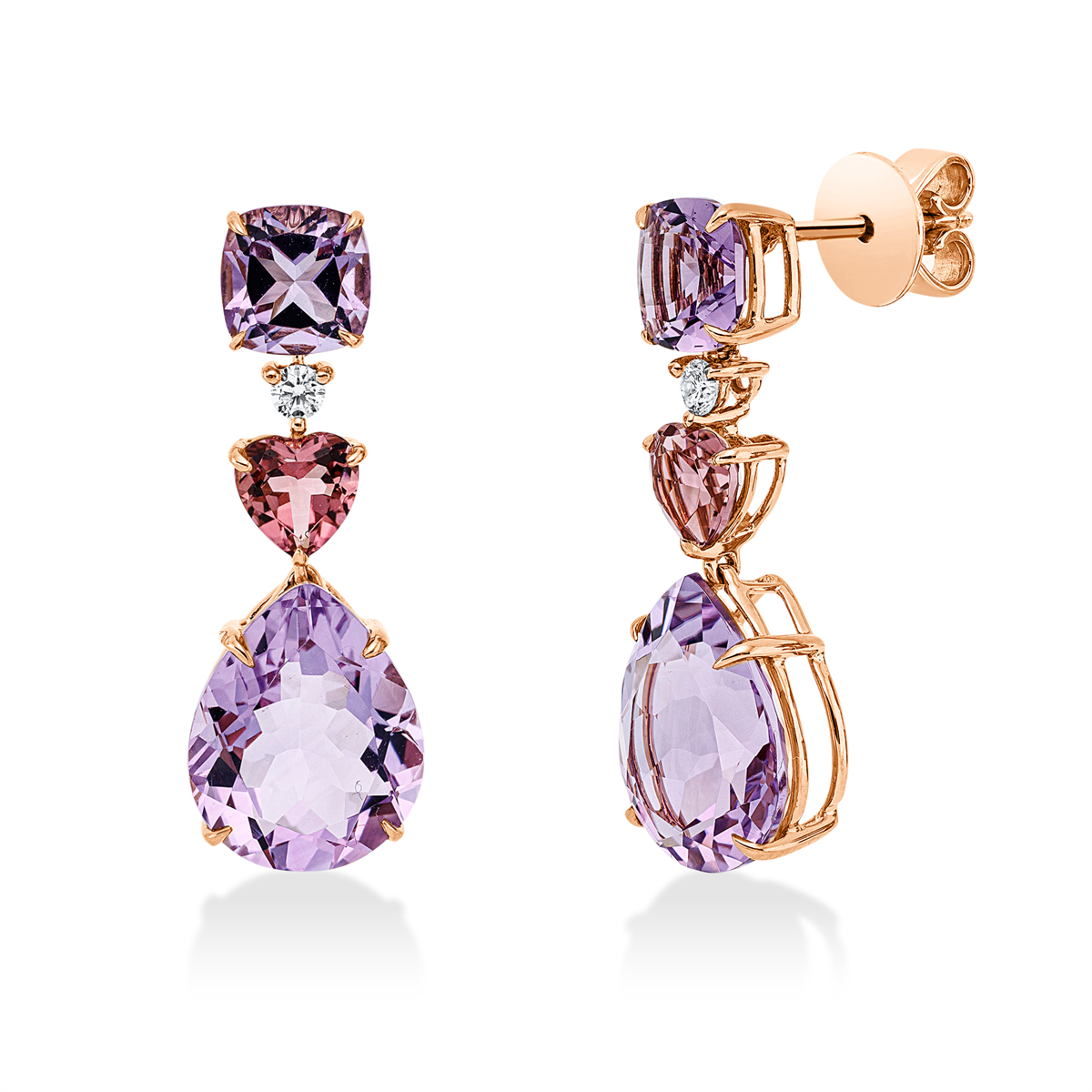 colored stone fashion earrings - 2W500