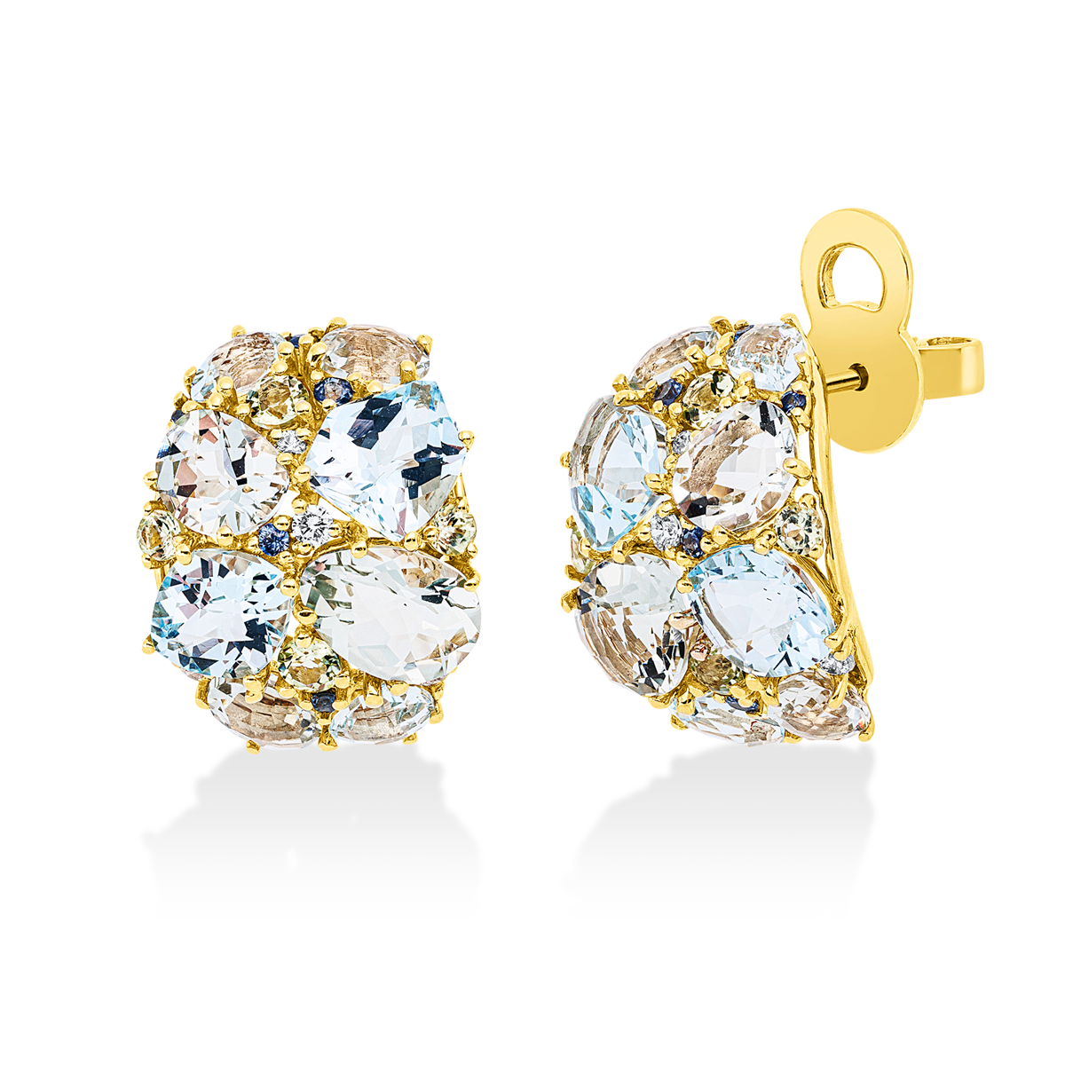 gekleurde stenen mode oorbellen - 2W509