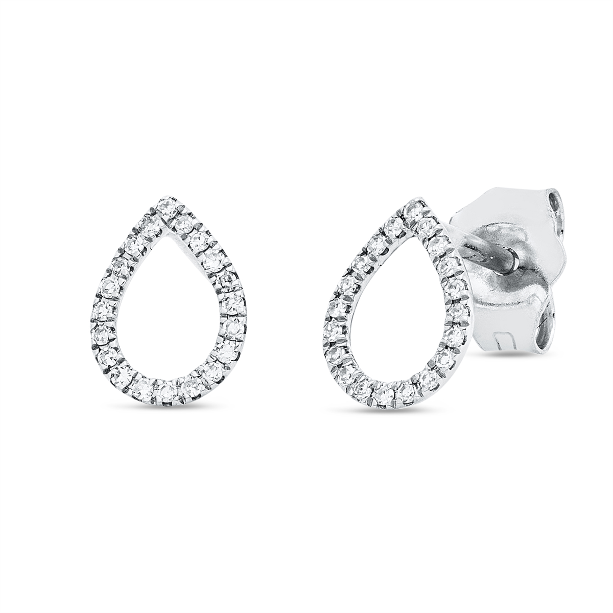 diamond single cut  modern woman studs in white gold