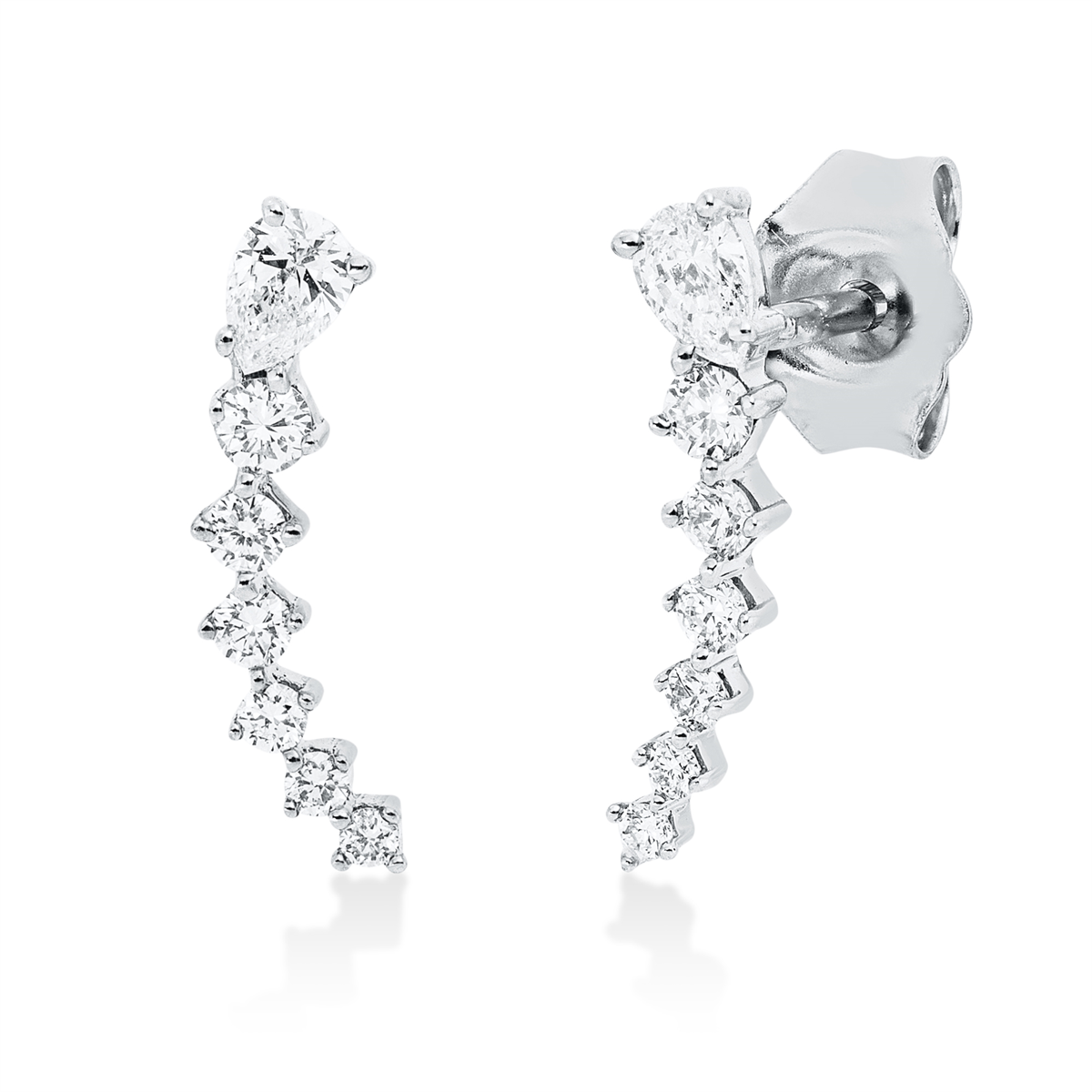 diamond full cut  modern woman studs in white gold