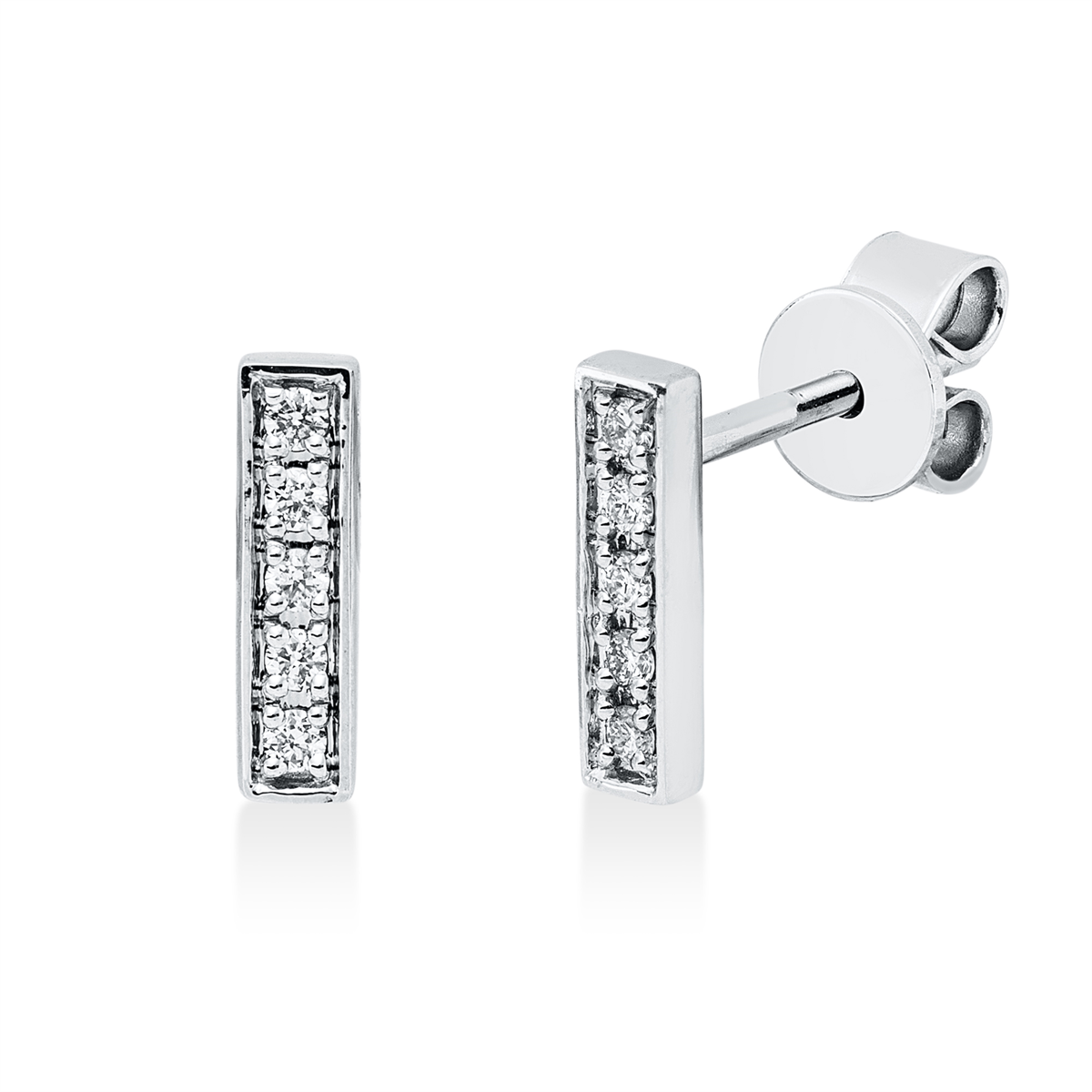 diamond full cut  modern woman studs in white gold
