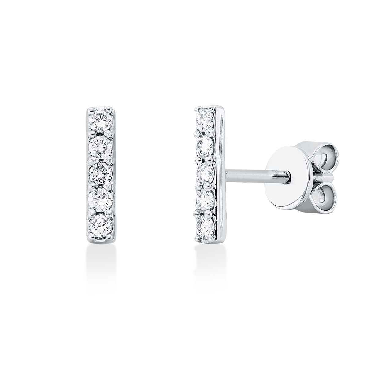 diamond full cut  modern woman studs in white gold