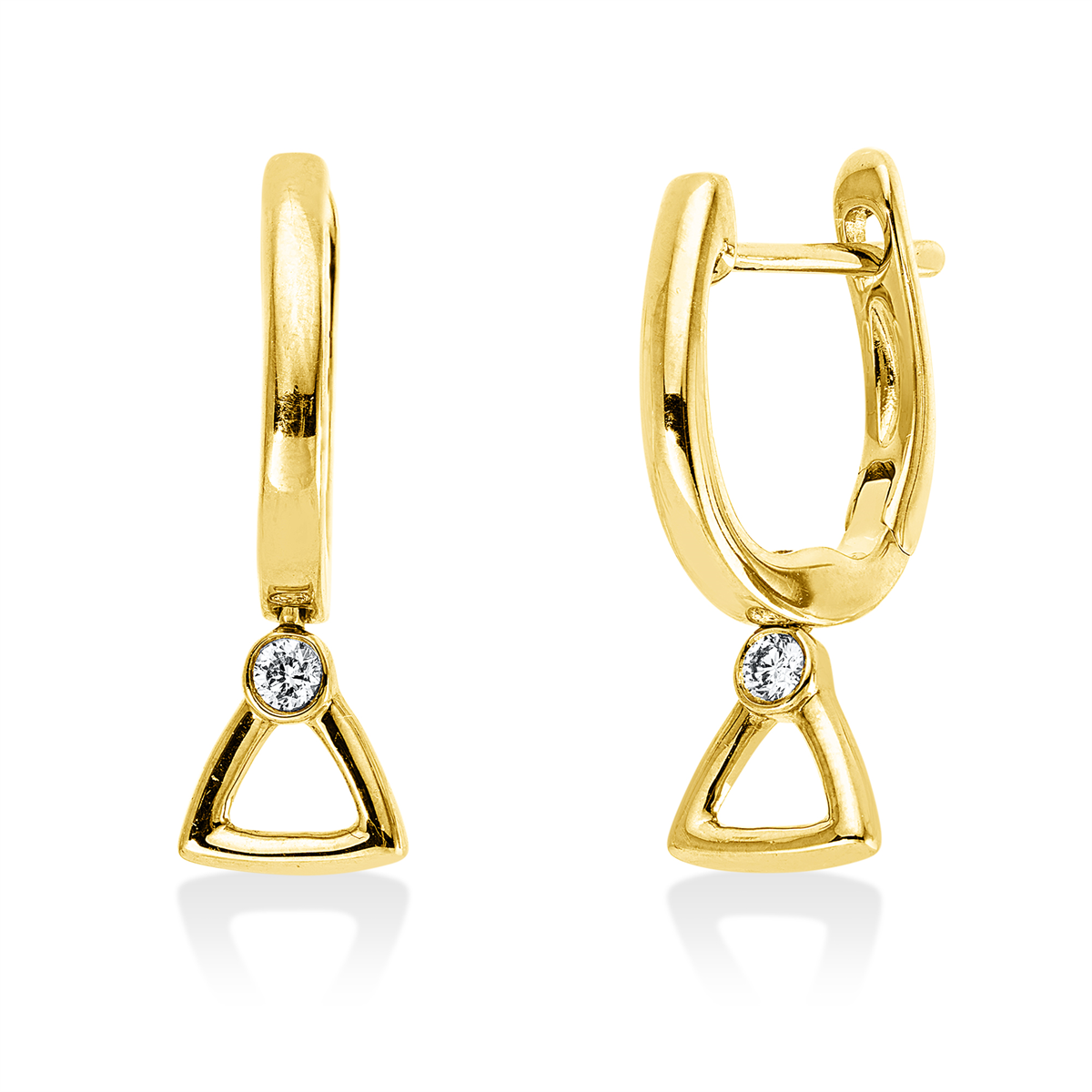 diamond full cut  multi-stone hoops & huggies in yellow gold