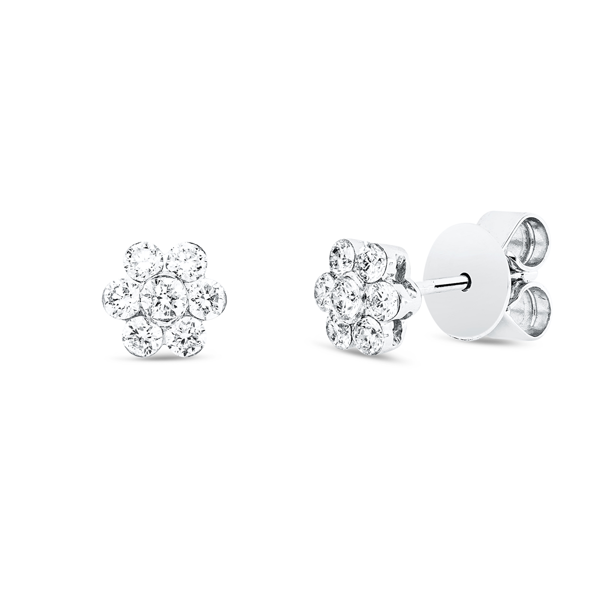 diamond full cut  illusion classic studs in white gold