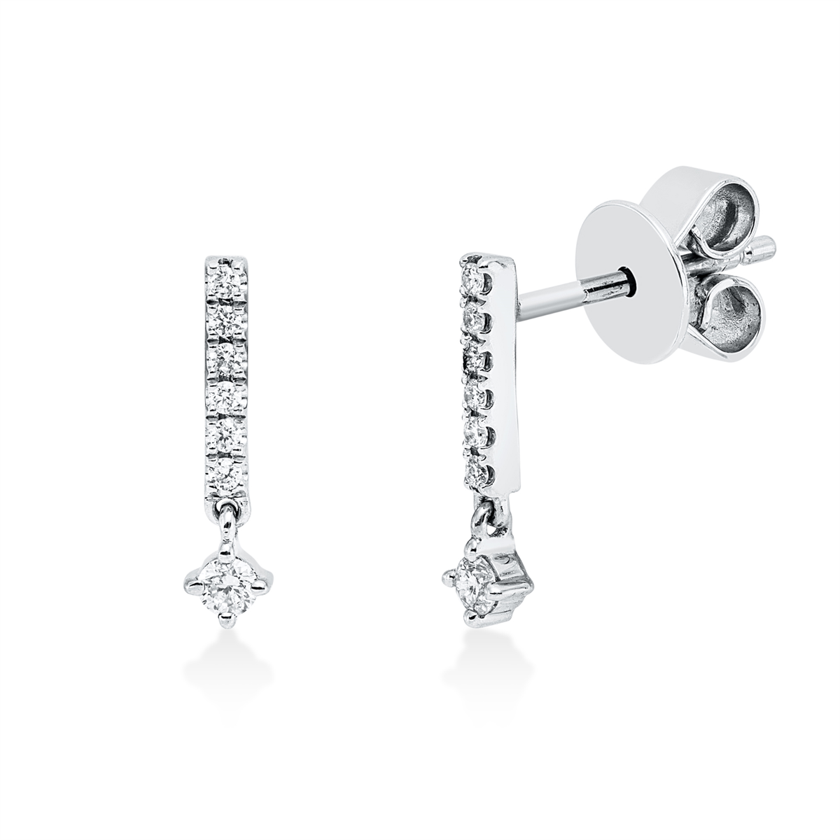 diamond full cut  modern woman studs in white gold